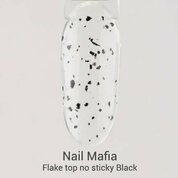 Nail Mafia, Flake top no sticky - Топ без липкого слоя Black (15 мл)