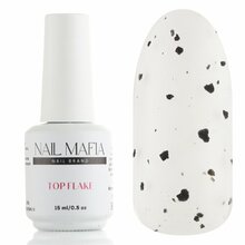 Nail Mafia, Flake top matte - Матовый топ без липкого слоя Black (15 мл)