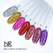 Nail Republic, Disco Shine - Гелевая краска с крупными шестигранниками №14 (7 мл)