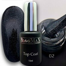 BlooMaX, Top Diamond - Топ с шиммером без липкого слоя №02 Silver (12 мл)