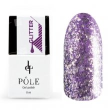 POLE, Гель-лак Glitter №43 - фиолетовая мечта (8 мл.)