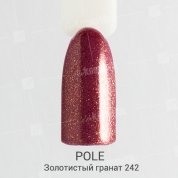 POLE, Цветной гель-лак №242 - золотистый гранат (8 мл.)