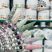 Global Fashion, Seashell Gel - Гель для ногтей Морская ракушка №15 (8 г)