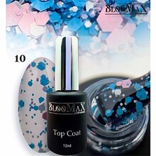 BlooMaX, Top Confetti Топ для гель-лака №10 (12 мл)