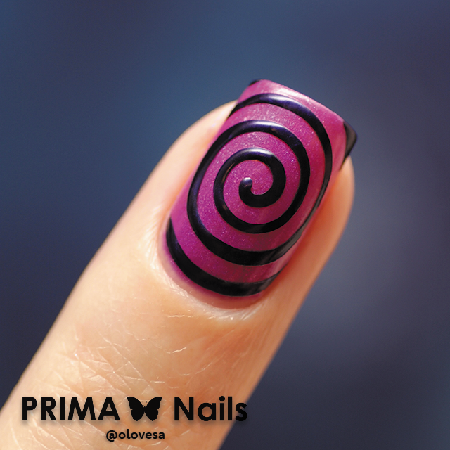 PrimaNails, Трафарет для дизайна ногтей - Спирали Круг