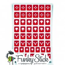 Funky Stick, Трафарет для дизайна ногтей Flowers - Цветы 1