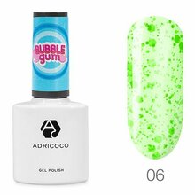 AdriCoco, Гель-лак Bubble gum №06 - Бодрящий лайм (8 мл)