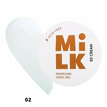 Milk, Modeling cool gel - Бескислотный холодный гель для моделирования и укрепления №02 Cream (15 г.)