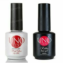 Uno Lux, Набор High Gloss Top Coat (16 гр.)+ Rubber Base Gel (16 гр.)