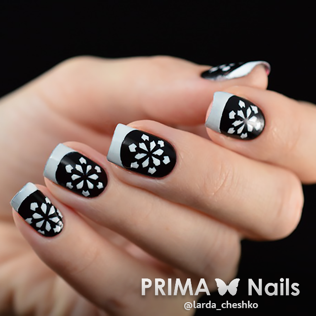 PrimaNails, Трафарет для дизайна ногтей - Снежинки