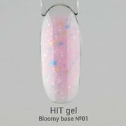 Hit gel, Bloomy base - Цветная база с конфетти №01 (9 мл)