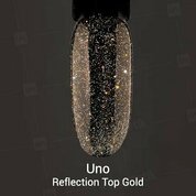 UNO, Reflection Top - Верхнее покрытие для гель-лака, без липкого слоя (золото, 8 г.)