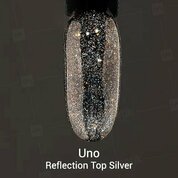 UNO, Reflection Top - Верхнее покрытие для гель-лака, без липкого слоя (серебро, 8 г.)