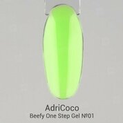 AdriCoco, Beefy One Step Gel - Гель для наращивания жесткий цветной №01 (15 мл)