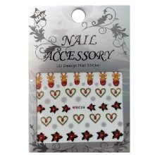 Nail Accessory, 3D Стикер J&Z (New Year) - E034