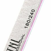 TNL, Пилка для ногтей узкая 180/240 высокое качество (серая, 10 шт.)