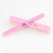 TNL, Пилка для ногтей узкая 180/240 высокое качество (розовая, 10 шт.)