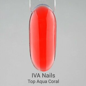 IVA Nails, Top Aqua Coral - Цветной топ без липкого слоя (8 мл)