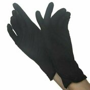 Benovy, Перчатки нитриловые текстурированные на пальцах черные BS (L, 100 шт)