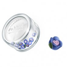 ruNail, Дизайн для ногтей: пластиковые цветы 0340 (чайная роза, синий), 10 штук