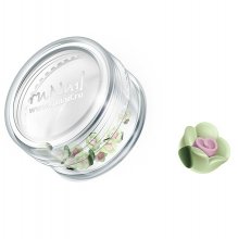 ruNail, Дизайн для ногтей: пластиковые цветы 0342 (чайная роза, салатовый), 10 штук