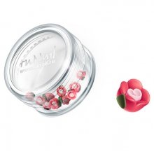 ruNail, Дизайн для ногтей: пластиковые цветы 0347 (чайная роза, красный), 10 штук