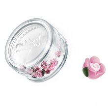 ruNail, Дизайн для ногтей: пластиковые цветы 0348 (чайная роза, розовый), 10 штук