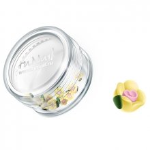 ruNail, Дизайн для ногтей: пластиковые цветы 0350 (чайная роза, желтый), 10 штук