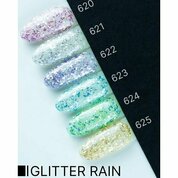 WULA Nailsoul, Гель-лак Glitter Rain №625 (10 мл)