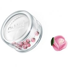 ruNail, Дизайн для ногтей: пластиковые цветы 0370 (голландская роза, малиновый), 10 штук