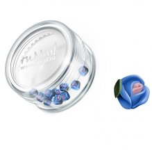 ruNail, Дизайн для ногтей: пластиковые цветы 0372 (голландская роза, васильковый), 10 штук