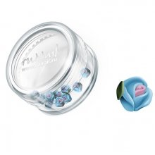 ruNail, Дизайн для ногтей: пластиковые цветы 0374 (голландская роза, ярко-голубой), 10 штук