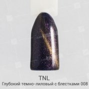 TNL, Гель-лак Magnet LUX №08 - Глубокий темно-лиловый с блестками (10 мл.)