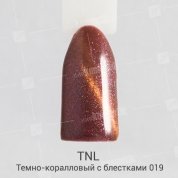 TNL, Гель-лак Magnet LUX №19 - Темно-коралловый с блестками (10 мл.)