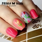 PrimaNails, Трафарет для дизайна ногтей - Цветочный микс 1