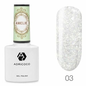 AdriCoco, Гель-лак с перламутровой поталью Amélie - Белый жемчуг №03 (8 мл)