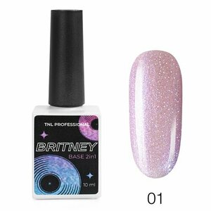 TNL, Britney 2 в 1 - Цветная светоотражающая база №01 Звезда в розовом (10 мл)
