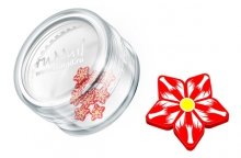 ruNail, Дизайн для ногтей: резиновые аппликации 0698 (цветы, красно-белый)