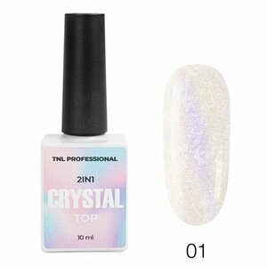 TNL, Crystal Top 2в1 - Топ для гель-лака без л/с №01 Лилово-перламутровый (10 мл)