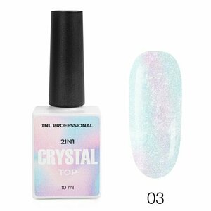 TNL, Crystal Top 2в1 - Топ для гель-лака без л/с №03 Зелено-перламутровый (10 мл)