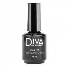 Diva, Top Super Shine - Топ для гель-лака с шиммером без липкого слоя (15 мл.)