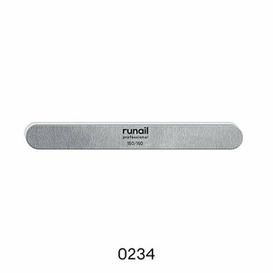 ruNail, Профессиональная пилка для искусственных ногтей, серая, закругленная, 150/150 №0234