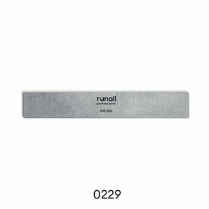 ruNail, Профессиональная пилка для искусственных ногтей, серая, прямая, 100/180 №0229