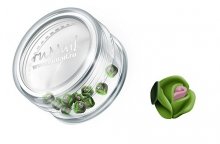 ruNail, Дизайн для ногтей: пластиковые цветы (голландская роза, зеленый), 3DSA005