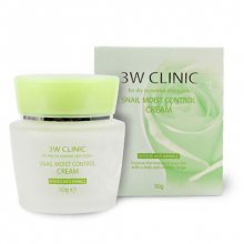 3W CLINIC, Snail Moist Control Cream - Крем для лица увлажняющий (улиточный муцин, 50 г.)