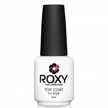 ROXY Nail Collection, Top coat no wipe - Топовое покрытие без липкого слоя для гель-лака (15 мл.)