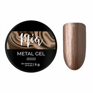 MIA, Гель-краска без липкого слоя Metal gel Bronze (5 мл)