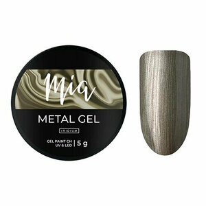 MIA, Гель-краска без липкого слоя Metal gel Iridium (5 мл)