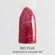 RIO Profi, Гель-лак каучуковый - Красный со слюдой №51 (7мл.)