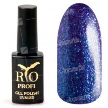 Rio Profi, Гель-лак каучуковый - Синий с блестками №61 (7мл.)